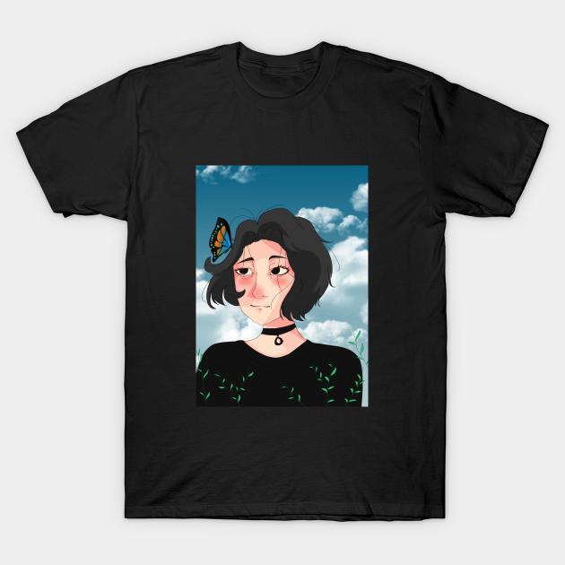 beautyfull doomer girl with a butterfly T-Shirt by aesthetic shop